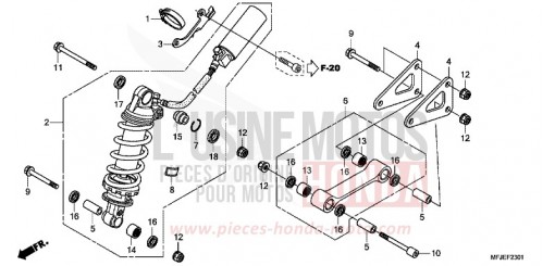 COUSSIN ARRIERE (CBR600RA) CBR600RAC de 2012